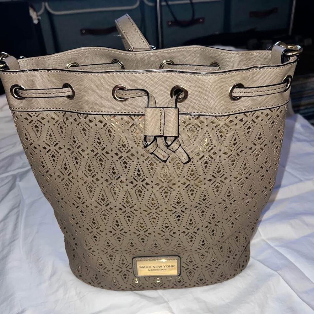 Marc New York Andrew Marc Laser-Cut Bucket Backpack Bag